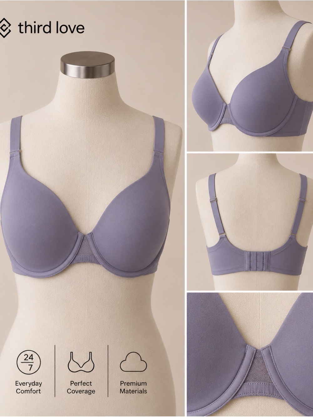 ThirdLove Smooth Underwire Bra in Lavender Mist